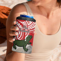 Personalised New Zealand Tuatara Christmas 4 in 1 Can Cooler Tumbler Meri Kirihimete Aotearoa Maori Mix Pohutukawa LT14 - Polynesian Pride