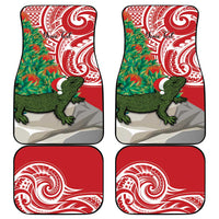Personalised New Zealand Tuatara Christmas Car Mats Meri Kirihimete Aotearoa Maori Mix Pohutukawa LT14 - Polynesian Pride