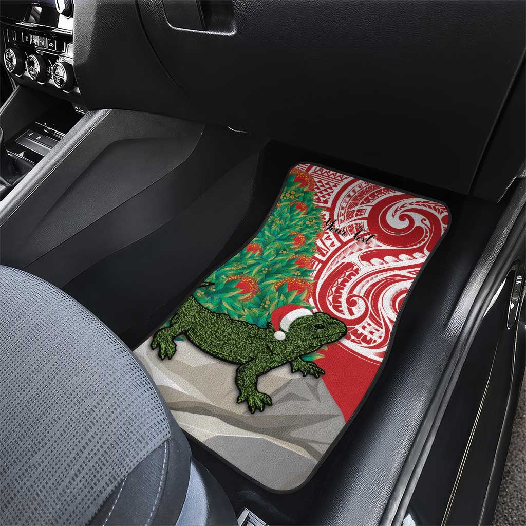 Personalised New Zealand Tuatara Christmas Car Mats Meri Kirihimete Aotearoa Maori Mix Pohutukawa LT14 - Polynesian Pride