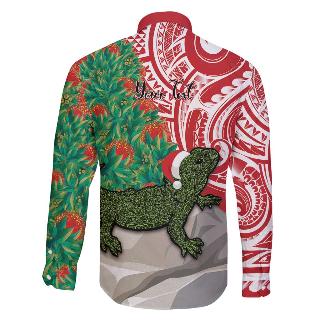 Personalised New Zealand Tuatara Christmas Family Matching Tank Maxi Dress and Hawaiian Shirt Meri Kirihimete Aotearoa Maori Mix Pohutukawa LT14 - Polynesian Pride