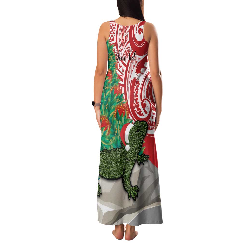 Personalised New Zealand Tuatara Christmas Family Matching Tank Maxi Dress and Hawaiian Shirt Meri Kirihimete Aotearoa Maori Mix Pohutukawa LT14 - Polynesian Pride
