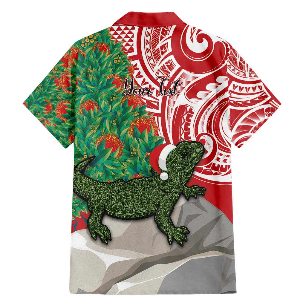 Personalised New Zealand Tuatara Christmas Hawaiian Shirt Meri Kirihimete Aotearoa Maori Mix Pohutukawa LT14 - Polynesian Pride