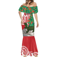 Personalised New Zealand Tuatara Christmas Mermaid Dress Meri Kirihimete Aotearoa Maori Mix Pohutukawa LT14 - Polynesian Pride