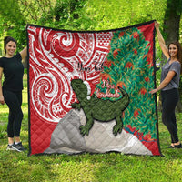 Personalised New Zealand Tuatara Christmas Quilt Meri Kirihimete Aotearoa Maori Mix Pohutukawa LT14 - Polynesian Pride