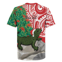 Personalised New Zealand Tuatara Christmas Rugby Jersey Meri Kirihimete Aotearoa Maori Mix Pohutukawa LT14 - Polynesian Pride