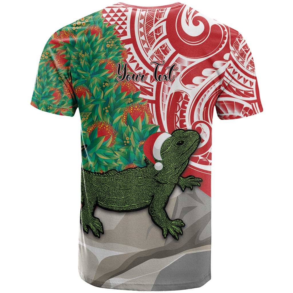 Personalised New Zealand Tuatara Christmas T Shirt Meri Kirihimete Aotearoa Maori Mix Pohutukawa LT14 - Polynesian Pride