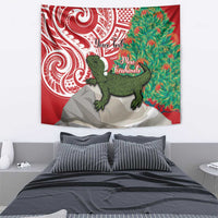 Personalised New Zealand Tuatara Christmas Tapestry Meri Kirihimete Aotearoa Maori Mix Pohutukawa LT14 - Polynesian Pride