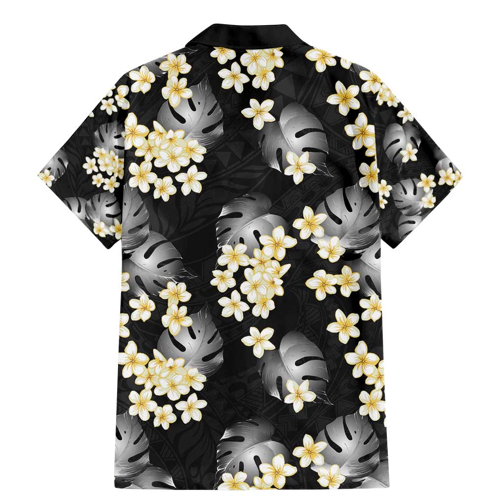 Black Tropical Hawaii Family Matching Mermaid Dress and Hawaiian Shirt Seamless Monstera Plumeria Hawaiian Pattern LT14 - Polynesian Pride