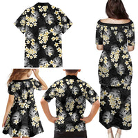 Black Tropical Hawaii Family Matching Puletasi and Hawaiian Shirt Seamless Monstera Plumeria Hawaiian Pattern LT14 - Polynesian Pride