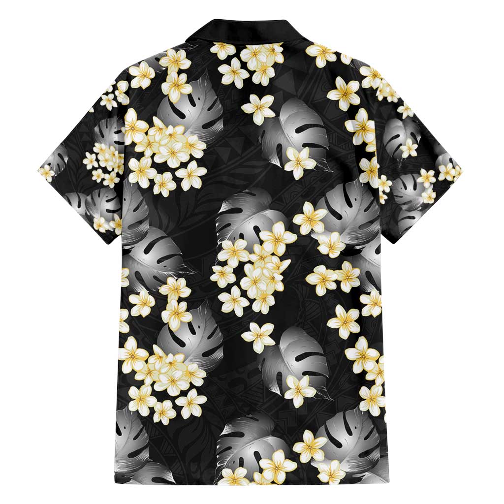 Black Tropical Hawaii Family Matching Short Sleeve Bodycon Dress and Hawaiian Shirt Seamless Monstera Plumeria Hawaiian Pattern LT14 - Polynesian Pride