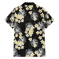 Black Tropical Hawaii Family Matching Summer Maxi Dress and Hawaiian Shirt Seamless Monstera Plumeria Hawaiian Pattern LT14 - Polynesian Pride