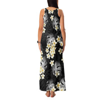 Black Tropical Hawaii Family Matching Tank Maxi Dress and Hawaiian Shirt Seamless Monstera Plumeria Hawaiian Pattern LT14 - Polynesian Pride