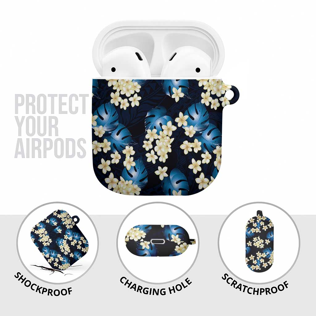 Blue Tropical Hawaii AirPods Case Seamless Monstera Plumeria Hawaiian Pattern LT14 - Polynesian Pride