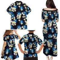 Blue Tropical Hawaii Family Matching Puletasi and Hawaiian Shirt Seamless Monstera Plumeria Hawaiian Pattern LT14 - Polynesian Pride
