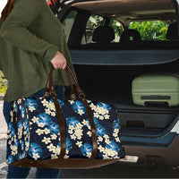 Blue Tropical Hawaii Travel Bag Seamless Monstera Plumeria Hawaiian Pattern - Polynesian Pride