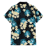 Dark Cyan Tropical Hawaii Family Matching Off Shoulder Maxi Dress and Hawaiian Shirt Seamless Monstera Plumeria Hawaiian Pattern LT14 - Polynesian Pride