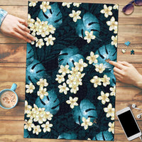 Dark Cyan Tropical Hawaii Puzzle Seamless Monstera Plumeria Hawaiian Pattern LT14 Dark Cyan - Polynesian Pride