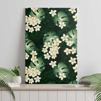 Green Tropical Hawaii Canvas Wall Art Seamless Monstera Plumeria Hawaiian Pattern LT14 - Polynesian Pride