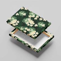 Green Tropical Hawaii Canvas Wall Art Seamless Monstera Plumeria Hawaiian Pattern LT14 - Polynesian Pride
