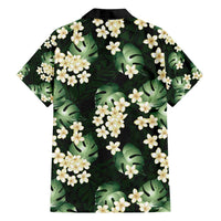 Green Tropical Hawaii Family Matching Off Shoulder Short Dress and Hawaiian Shirt Seamless Monstera Plumeria Hawaiian Pattern LT14 - Polynesian Pride