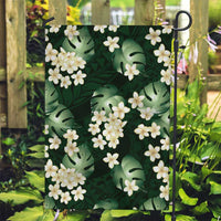 Green Tropical Hawaii Garden Flag Seamless Monstera Plumeria Hawaiian Pattern LT14 Garden Flag Green - Polynesian Pride
