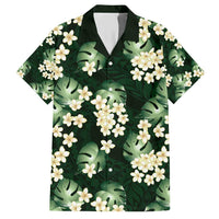 Green Tropical Hawaii Hawaiian Shirt Seamless Monstera Plumeria Hawaiian Pattern - Polynesian Pride