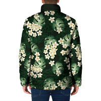 Green Tropical Hawaii Padded Jacket Seamless Monstera Plumeria Hawaiian Pattern LT14 - Polynesian Pride