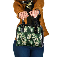 Green Tropical Hawaii Shoulder Handbag Seamless Monstera Plumeria Hawaiian Pattern - Polynesian Pride