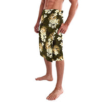 Gold Tropical Hawaii Lavalava Seamless Monstera Plumeria Hawaiian Pattern LT14 - Polynesian Pride