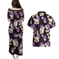 Purple Tropical Hawaii Couples Matching Puletasi and Hawaiian Shirt Seamless Monstera Plumeria Hawaiian Pattern LT14 - Polynesian Pride