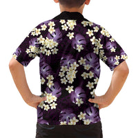Purple Tropical Hawaii Family Matching Off Shoulder Maxi Dress and Hawaiian Shirt Seamless Monstera Plumeria Hawaiian Pattern LT14 - Polynesian Pride