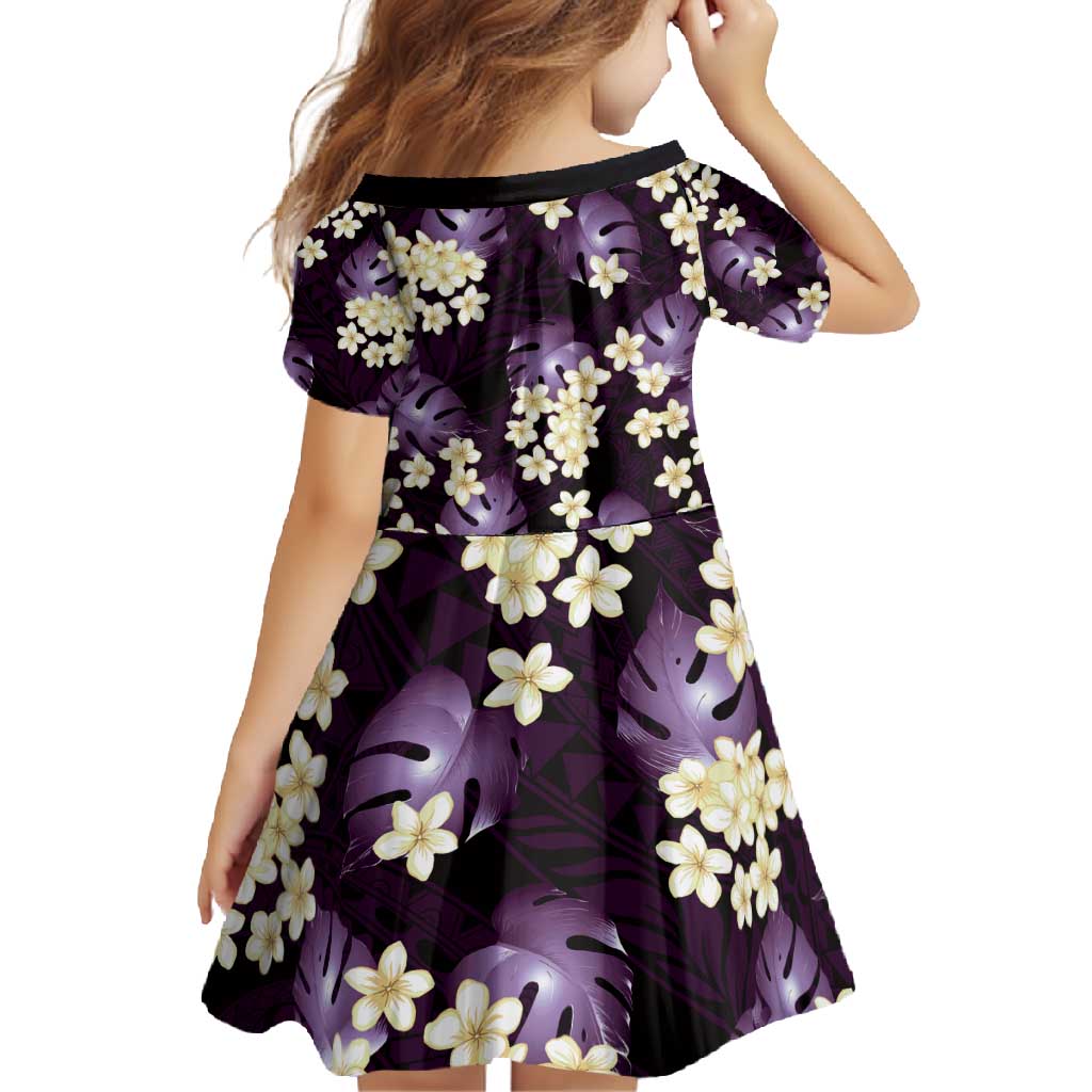 Purple Tropical Hawaii Family Matching Off Shoulder Maxi Dress and Hawaiian Shirt Seamless Monstera Plumeria Hawaiian Pattern LT14 - Polynesian Pride