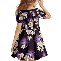 Purple Tropical Hawaii Family Matching Off Shoulder Short Dress and Hawaiian Shirt Seamless Monstera Plumeria Hawaiian Pattern LT14 - Polynesian Pride