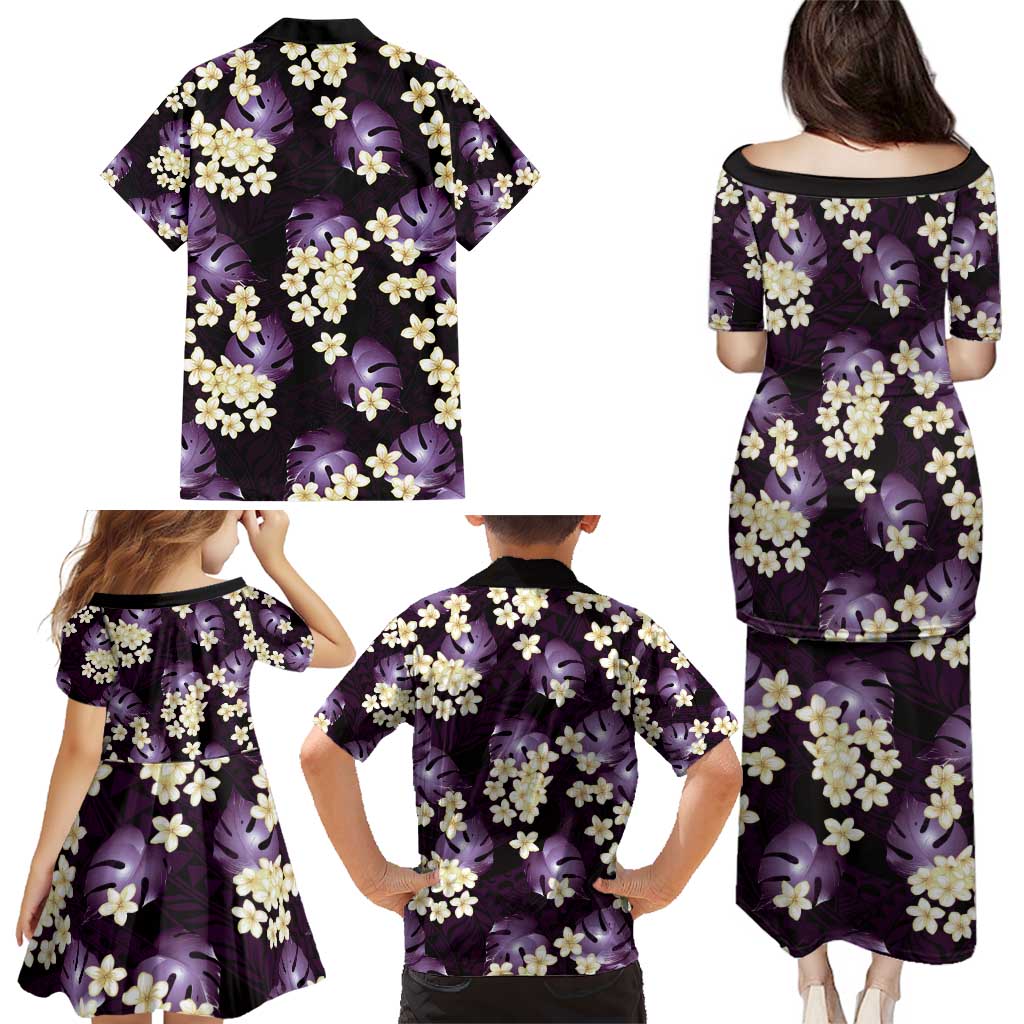 Purple Tropical Hawaii Family Matching Puletasi and Hawaiian Shirt Seamless Monstera Plumeria Hawaiian Pattern LT14 - Polynesian Pride