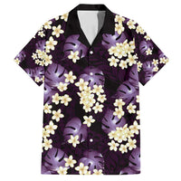 Purple Tropical Hawaii Family Matching Summer Maxi Dress and Hawaiian Shirt Seamless Monstera Plumeria Hawaiian Pattern LT14 Dad's Shirt - Short Sleeve Purple - Polynesian Pride
