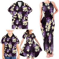 Purple Tropical Hawaii Family Matching Tank Maxi Dress and Hawaiian Shirt Seamless Monstera Plumeria Hawaiian Pattern LT14 - Polynesian Pride