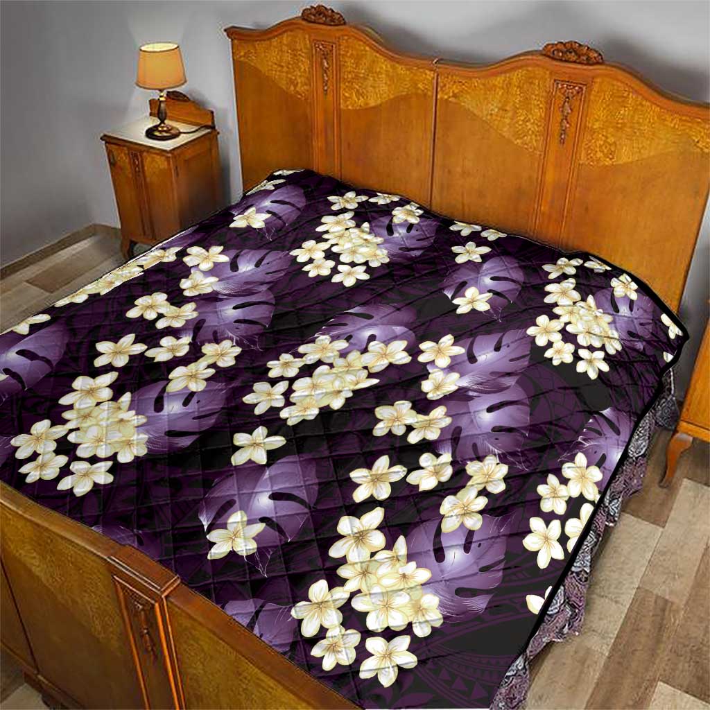 Purple Tropical Hawaii Quilt Seamless Monstera Plumeria Hawaiian Pattern LT14 - Polynesian Pride