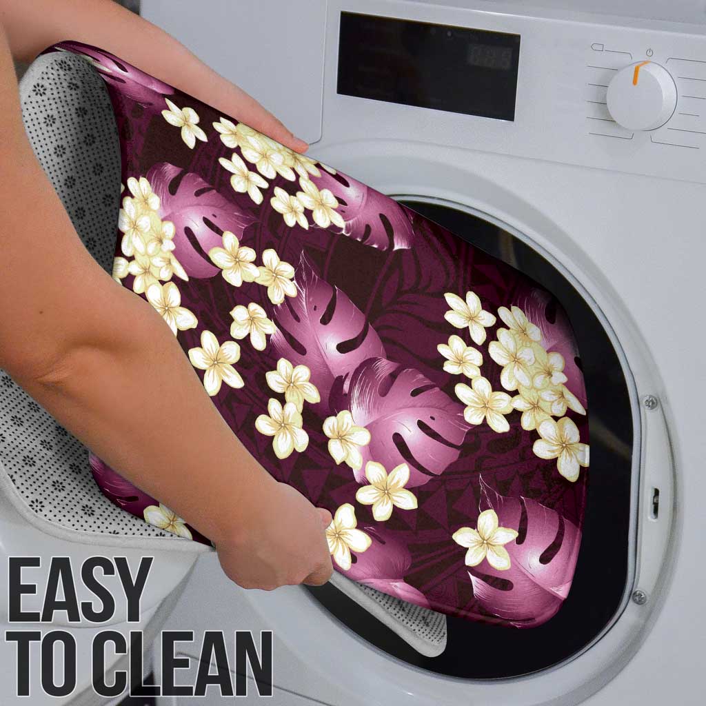 Pink Tropical Hawaii Bathroom Set Seamless Monstera Plumeria Hawaiian Pattern LT14 - Polynesian Pride