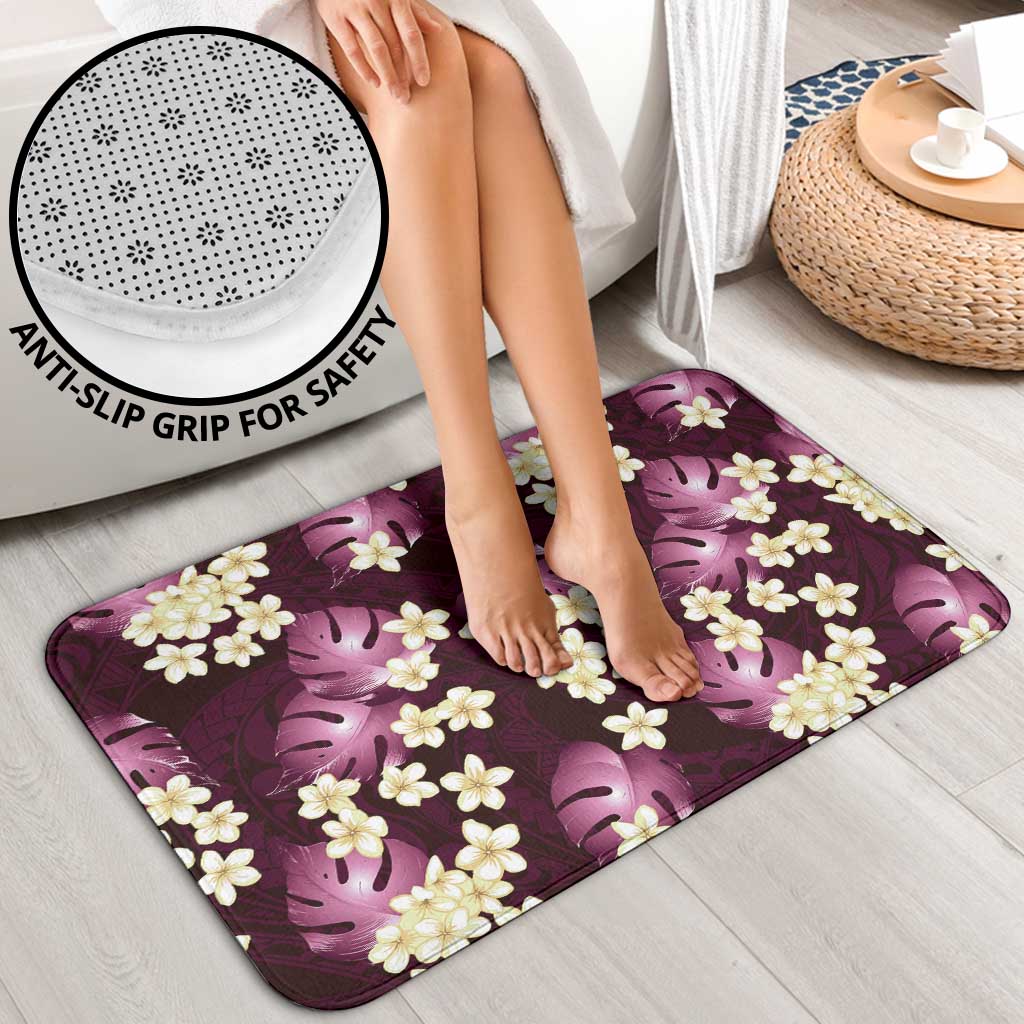 Pink Tropical Hawaii Bathroom Set Seamless Monstera Plumeria Hawaiian Pattern LT14 - Polynesian Pride