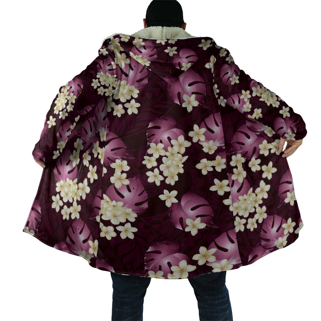 Pink Tropical Hawaii Cloak Seamless Monstera Plumeria Hawaiian Pattern LT14 - Polynesian Pride