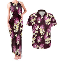 Pink Tropical Hawaii Couples Matching Tank Maxi Dress and Hawaiian Shirt Seamless Monstera Plumeria Hawaiian Pattern LT14 Pink - Polynesian Pride