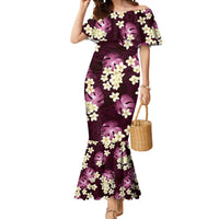 Pink Tropical Hawaii Mermaid Dress Seamless Monstera Plumeria Hawaiian Pattern - Polynesian Pride