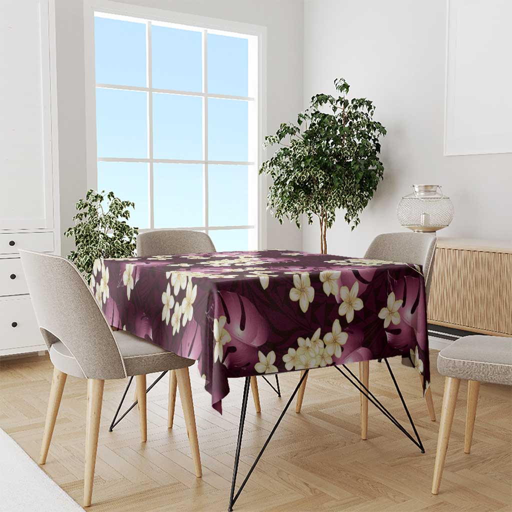 Pink Tropical Hawaii Tablecloth Seamless Monstera Plumeria Hawaiian Pattern - Polynesian Pride
