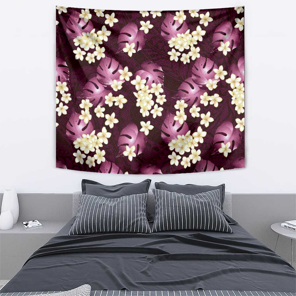 Pink Tropical Hawaii Tapestry Seamless Monstera Plumeria Hawaiian Pattern LT14 - Polynesian Pride