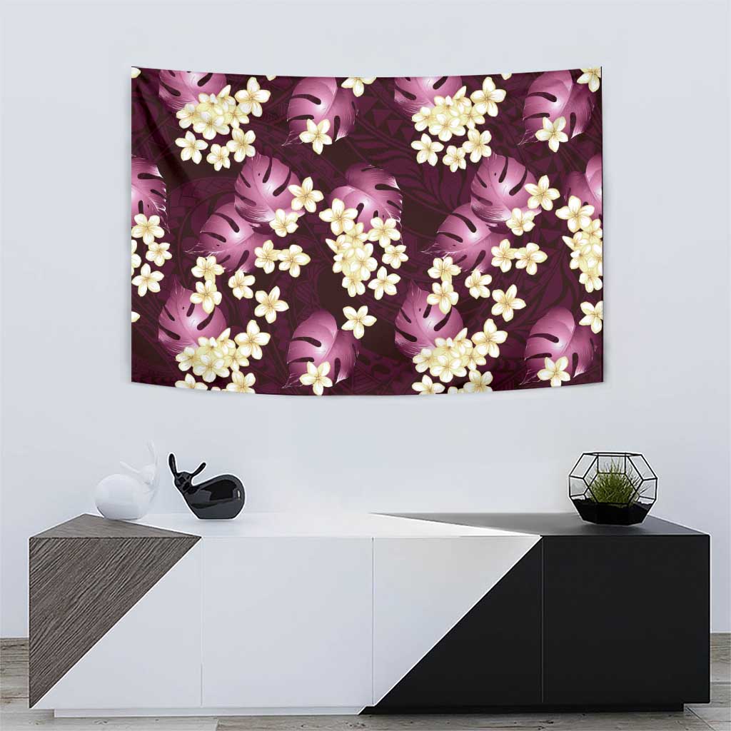 Pink Tropical Hawaii Tapestry Seamless Monstera Plumeria Hawaiian Pattern LT14 - Polynesian Pride