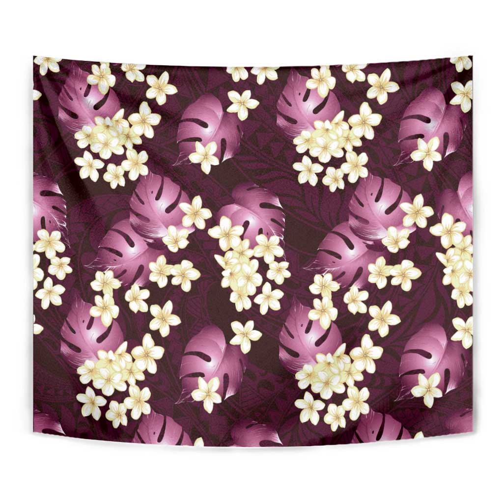 Pink Tropical Hawaii Tapestry Seamless Monstera Plumeria Hawaiian Pattern LT14 - Polynesian Pride