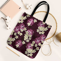 Pink Tropical Hawaii Tote Bag Seamless Monstera Plumeria Hawaiian Pattern - Polynesian Pride