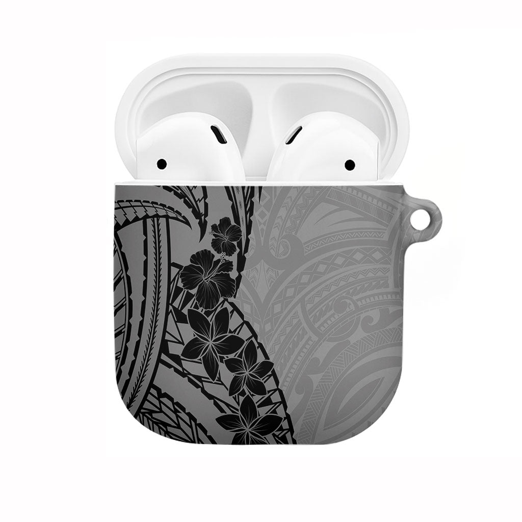 Black Gray Polynesia Tropical Flowers AirPods Case LT14 Gray - Polynesian Pride