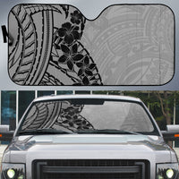 Black Gray Polynesia Tropical Flowers Auto Sun Shade