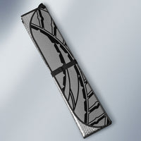 Black Gray Polynesia Tropical Flowers Auto Sun Shade